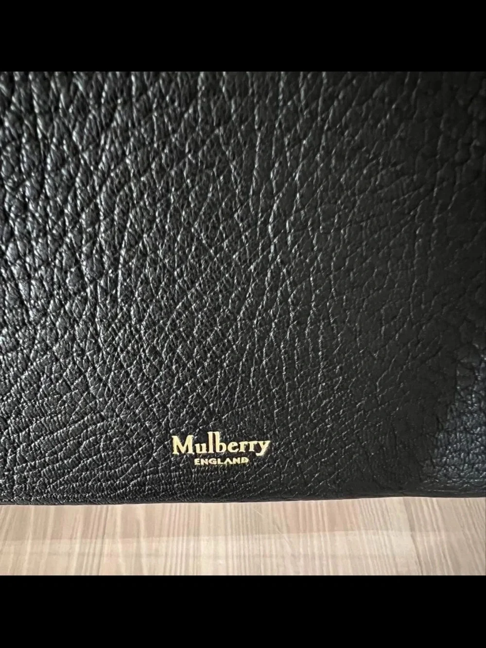 Mulberry Black Leather Satchel with Gold Hardware